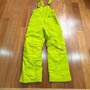 Lands End Squall Grow-A-LongsSnowboard Ski Snow Bibs Insulated Lime Green Sz 12